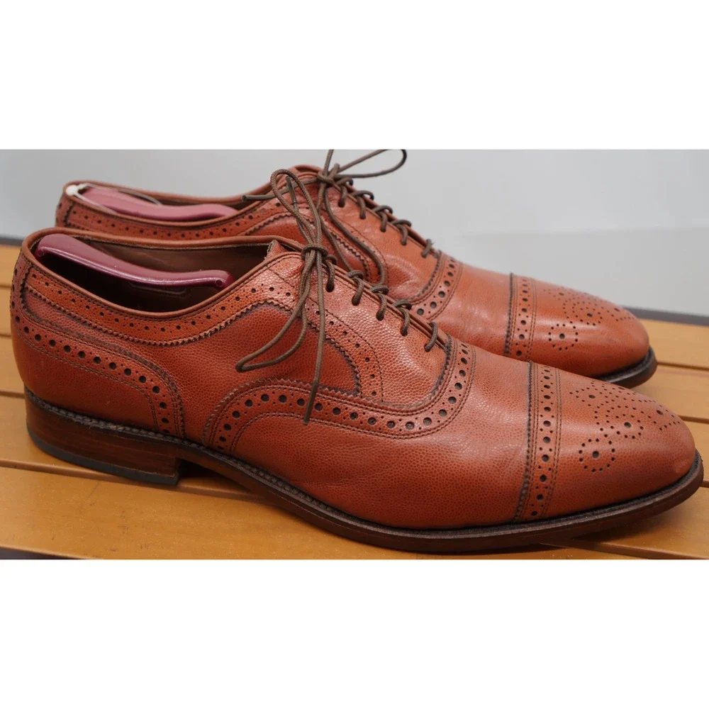 Allen Edmonds Strand Men’s Leather Cap Toe Oxfords Sz 9.5 D Made In 🇺🇸